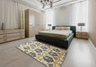 Machine Washable Contemporary Brown Rug in a Bedroom, wshcon826