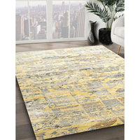 Contemporary Golden Blonde Gold Modern Rug, con827