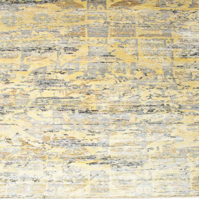 Square Contemporary Golden Blonde Gold Modern Rug, con827