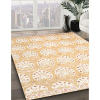 Contemporary Peach Beige Modern Rug, con829