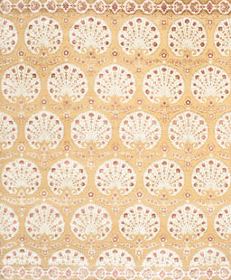 Contemporary Peach Beige Modern Rug, con829