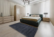 Contemporary Dark Slate Gray Green Modern Rug in a Bedroom, con82