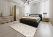 Machine Washable Contemporary Tan Brown Rug in a Bedroom, wshcon830