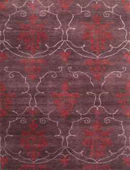 Contemporary Brown Red Modern Rug, con831
