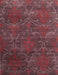 Contemporary Brown Red Modern Rug, con831