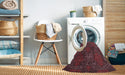 Machine Washable Contemporary Brown Red Rug in a Washing Machine, wshcon831