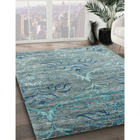 Contemporary Blue Green Modern Rug, con832