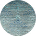 Sideview of Contemporary Blue Green Modern Rug, con832