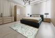 Machine Washable Contemporary Grey Gray Rug in a Bedroom, wshcon833