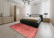 Contemporary Red Modern Rug in a Bedroom, con834