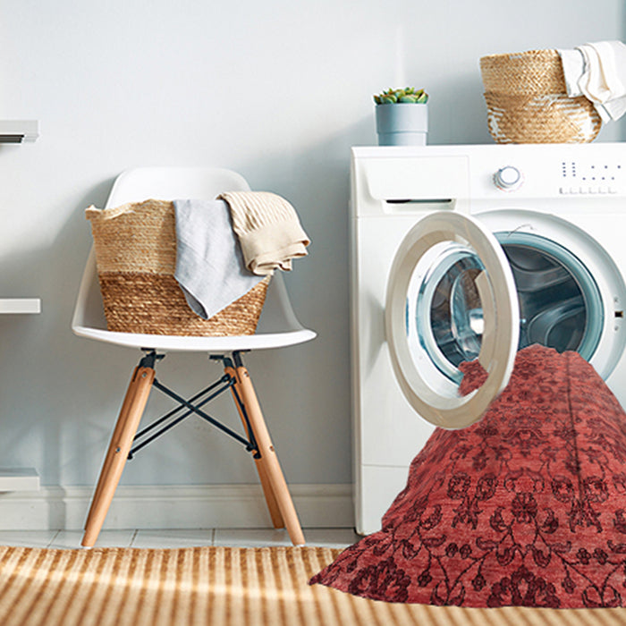 Machine Washable Contemporary Red Rug in a Washing Machine, wshcon834