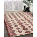 Contemporary Cherry Red Modern Rug in Family Room, con835