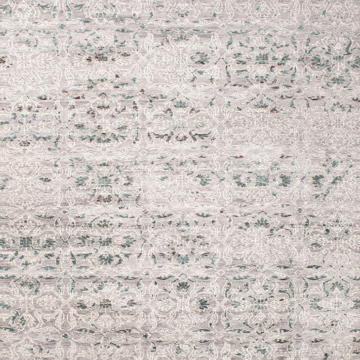 Square Contemporary Silver Pink Solid Rug, con836