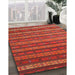 Machine Washable Contemporary Red Rug in a Family Room, wshcon839