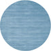 Sideview of Contemporary Blue Modern Rug, con83