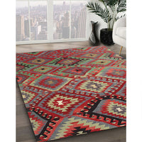 Contemporary Khaki Green Southwestern Rug, con841