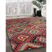 Contemporary Khaki Green Southwestern Rug in Family Room, con841