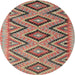 Sideview of Contemporary Camel Brown Southwestern Rug, con842