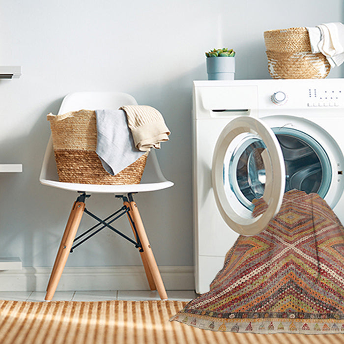 Machine Washable Contemporary Chestnut Red Rug in a Washing Machine, wshcon843