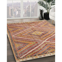 Contemporary Chestnut Red Southwestern Rug, con843