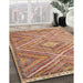 Contemporary Chestnut Red Southwestern Rug in Family Room, con843