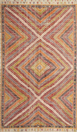 Contemporary Chestnut Red Southwestern Rug, con843