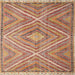 Square Contemporary Chestnut Red Southwestern Rug, con843