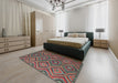 Machine Washable Contemporary Brown Red Rug in a Bedroom, wshcon844