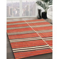 Contemporary Tangerine Pink Oriental Rug, con849