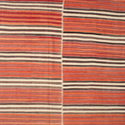 Sideview of Machine Washable Contemporary Tangerine Pink Rug, wshcon849