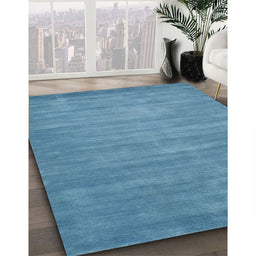 Machine Washable Contemporary Blue Ivy Blue Rug in a Family Room, wshcon84