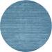 Square Machine Washable Contemporary Blue Ivy Blue Rug, wshcon84