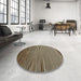 Round Contemporary Mid Gray Modern Rug in a Office, con850