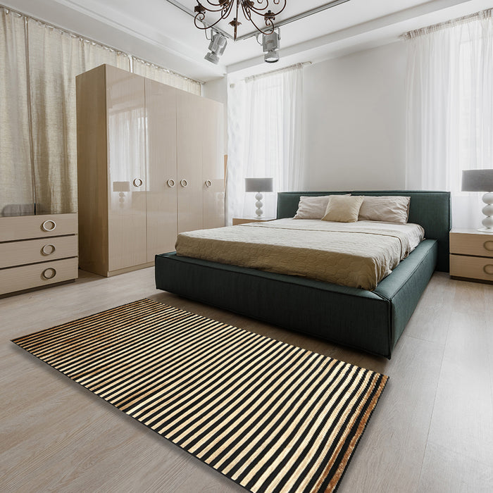 Contemporary Mid Gray Modern Rug in a Bedroom, con850