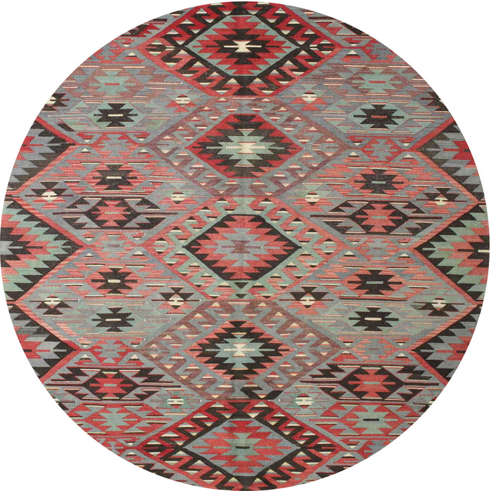 Sideview of Contemporary Brown Red Southwestern Rug, con851