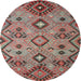 Sideview of Contemporary Brown Red Southwestern Rug, con851