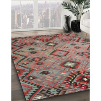 Contemporary Brown Red Southwestern Rug, con851