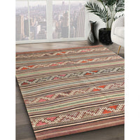 Contemporary Sienna Brown Southwestern Rug, con852