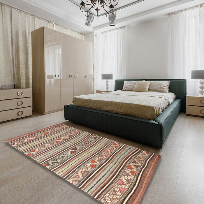 Machine Washable Contemporary Sienna Brown Rug in a Bedroom, wshcon852
