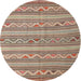 Sideview of Contemporary Sienna Brown Southwestern Rug, con852