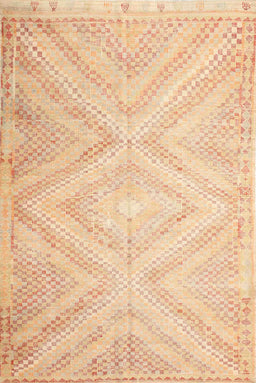 Contemporary Brown Gold Southwestern Rug, con853