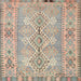 Square Contemporary Tan Brown Southwestern Rug, con854