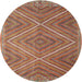 Sideview of Contemporary Orange Brown Southwestern Rug, con855