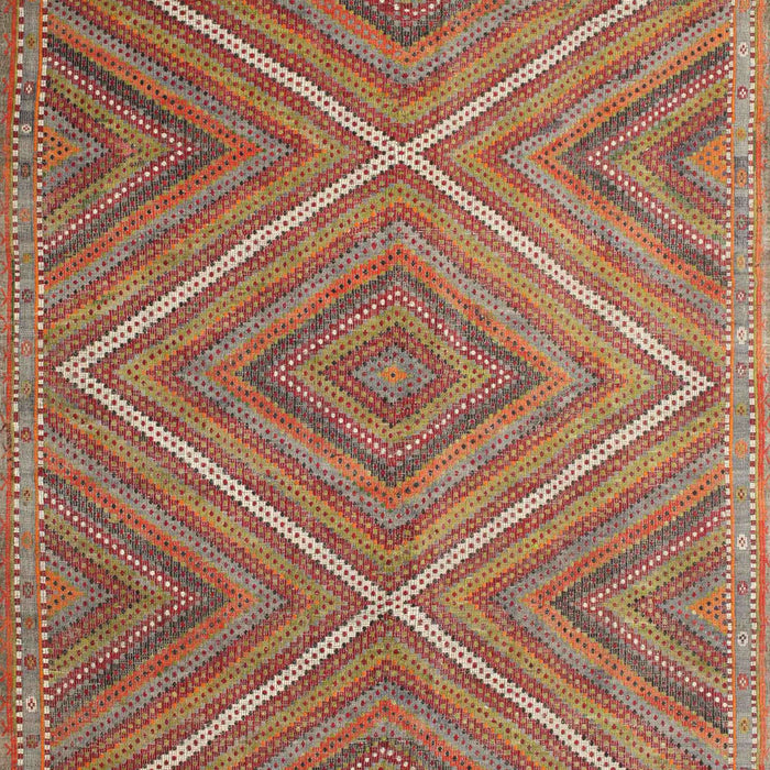 Contemporary Orange Brown Southwestern Rug, con855