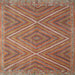 Square Contemporary Orange Brown Southwestern Rug, con855