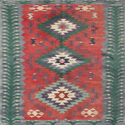 Square Contemporary Sage Green Oriental Rug, con856