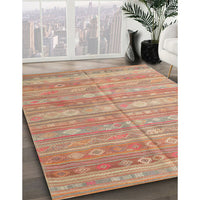 Contemporary Orange Southwestern Rug, con857