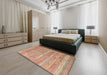 Machine Washable Contemporary Orange Rug in a Bedroom, wshcon857