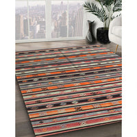 Contemporary Camel Brown Southwestern Rug, con858