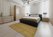 Contemporary Dark Brown Modern Rug in a Bedroom, con85